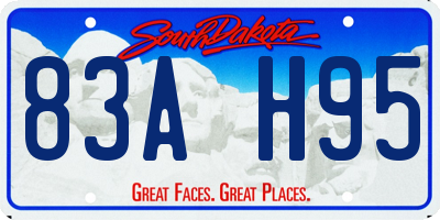 SD license plate 83AH95
