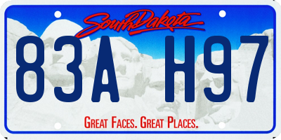 SD license plate 83AH97