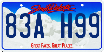 SD license plate 83AH99