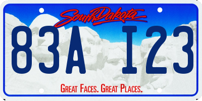 SD license plate 83AI23