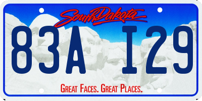 SD license plate 83AI29