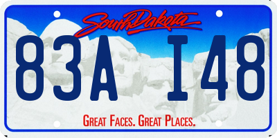 SD license plate 83AI48