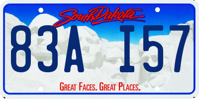 SD license plate 83AI57