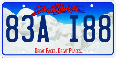 SD license plate 83AI88