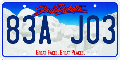 SD license plate 83AJ03