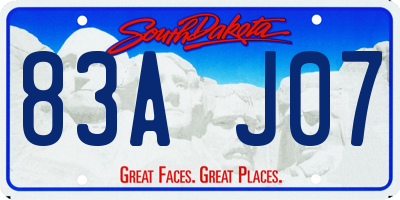 SD license plate 83AJ07