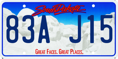 SD license plate 83AJ15