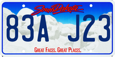 SD license plate 83AJ23