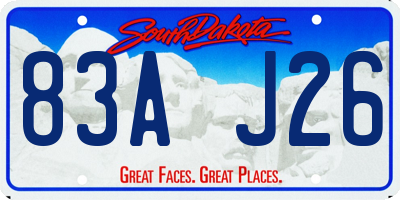 SD license plate 83AJ26