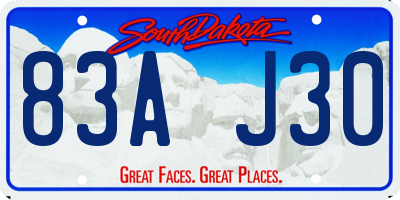 SD license plate 83AJ30