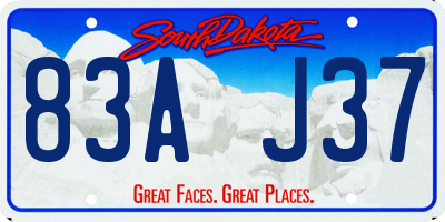 SD license plate 83AJ37