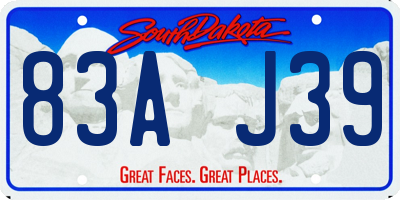 SD license plate 83AJ39