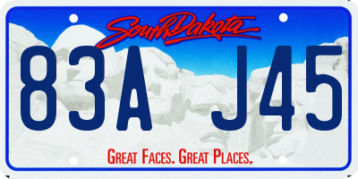 SD license plate 83AJ45