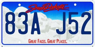 SD license plate 83AJ52