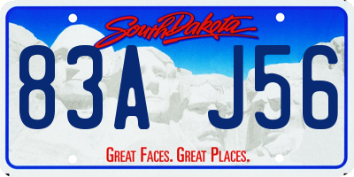SD license plate 83AJ56