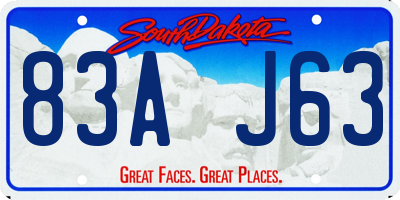 SD license plate 83AJ63