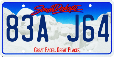 SD license plate 83AJ64
