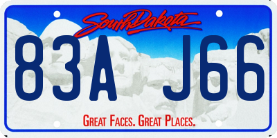 SD license plate 83AJ66