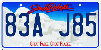 SD license plate 83AJ85