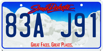 SD license plate 83AJ91