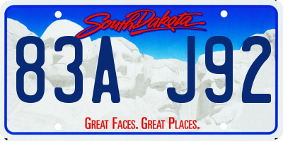 SD license plate 83AJ92
