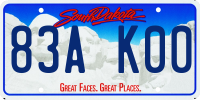 SD license plate 83AK00