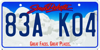 SD license plate 83AK04