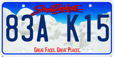 SD license plate 83AK15