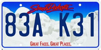 SD license plate 83AK31
