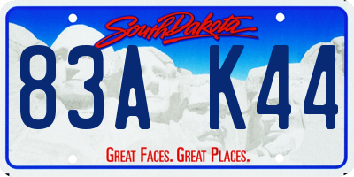 SD license plate 83AK44