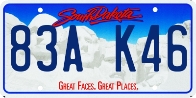SD license plate 83AK46