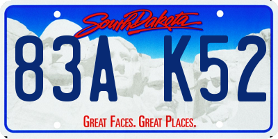 SD license plate 83AK52