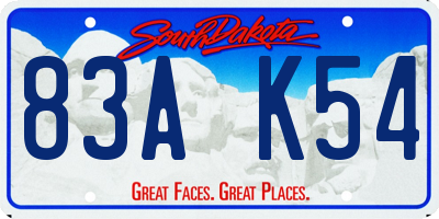 SD license plate 83AK54