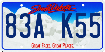 SD license plate 83AK55