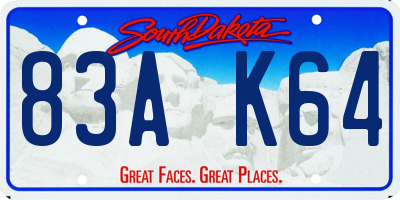 SD license plate 83AK64