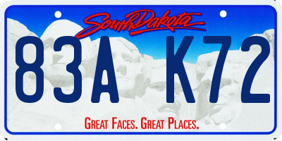 SD license plate 83AK72