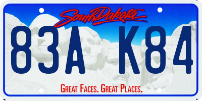 SD license plate 83AK84