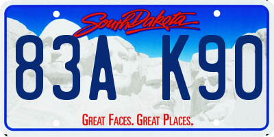 SD license plate 83AK90