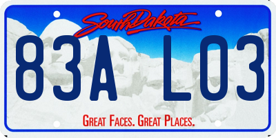 SD license plate 83AL03
