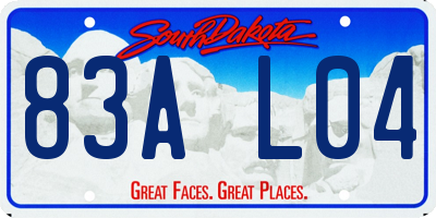 SD license plate 83AL04
