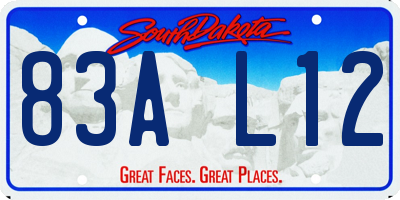 SD license plate 83AL12