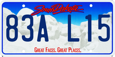SD license plate 83AL15