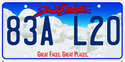 SD license plate 83AL20