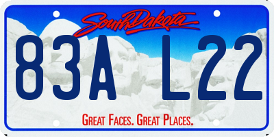SD license plate 83AL22