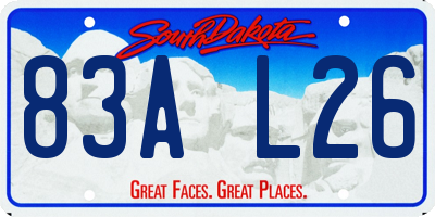 SD license plate 83AL26