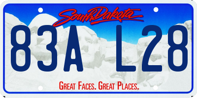 SD license plate 83AL28