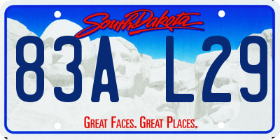 SD license plate 83AL29