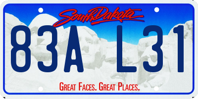 SD license plate 83AL31