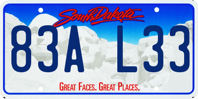 SD license plate 83AL33