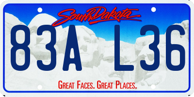 SD license plate 83AL36